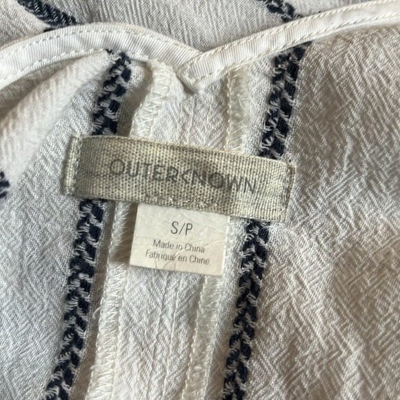 Outerknown | 100% Cotton Weekender White & Blue Striped Jumpsuit Size Small - Picture 9 of 12